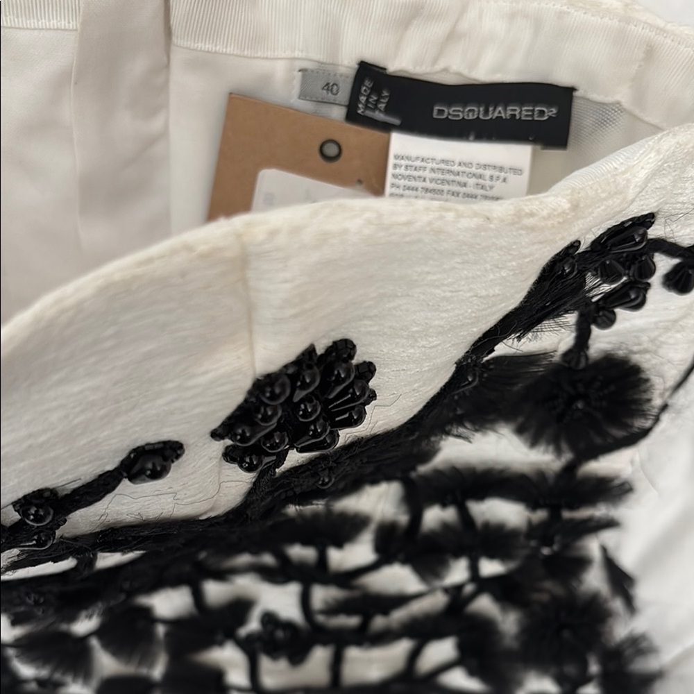 D2Squared ICONIC mini dress Black and White Floral Set sz 40/ XS - Picture 13 of 14